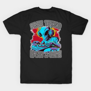 Tekno DJ Alien Rave Vinyl T-Shirt